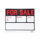 Sign Car For Sale 9 X 11½ Black (24 Pack)