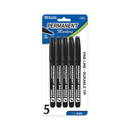 Bazic, Permanent Black Markers Fine Tip, 5 ct (24 Pack)