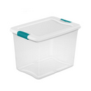 Sterilite, Latch Box Clear With White Lid, 25 qt (6 Pack)