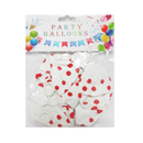 Balloons White With Red Polkadots, 8 ct (12 Pack)