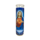Candle Corazon De Jesus White, Luz de tu Fe, 8 in (12 Pack)