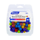 Bazic, Ball Push Pins Assorted Colors, 80 ct (24 Pack)
