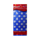 Table Cover Blue With White Dots, 54x108 in (12 Pack)