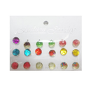 Earring 9 Pair Assorted Colors (12 Pack)