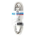 Uninex, Flat Plug Cord White, 20 ft (12 Pack)