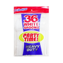 Blue Star, Polystyrene White Spoons Plastic Heavy Duty, 36 ct (24 Pack)