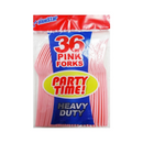 Blue Star, Polystyrene Pink Cutlery Forks, 36 ct (24 Pack)