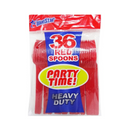 Blue Star, Plastic Red Cutlery Spoons, 36 ct (24 Pack)