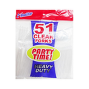 Blue Star, Polystyrene Clear Cutlery Forks, 51 ct (24 Pack)