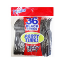 Blue Star, Polypropylene Forks Black Heavy Duty (24 Pack)