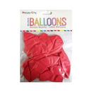 Happy City, Balloons, Latex, Red, 10 ct (12 Pack)