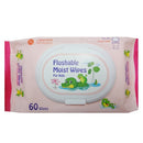 Hermana, Flushable Moist Wipes Pink, 60 ct (24 Pack)