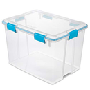 Sterilite, Gasket Box Clear With Aqua, 80 qt (4 Pack)