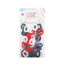 UBC, Hair Elastic Bands Mini Blue Red & White, 40 ct (12 Pack)