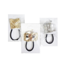 Hair Elastic Ties With Metal Silver & Gold (12 Pack)