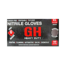 GH, Nitrile Display Gloves Extra Large Black, 50 ct (20 Pack)