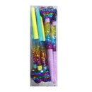 Pens With Heart & Glitter Assorted Colors (12 Pack)