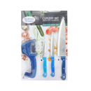Alpine Cuisine, Knife Set with Sharpener Blue (6 Pack)