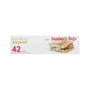 K & B, Sandwich Bags Zipper Seal, 42 ct (24 Pack)