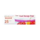 K & B, Quart Zipper Food Storage Bags, 25 ct (24 Pack)