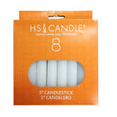 HS, Candle 8 ct White, 5 in (48 Pack)
