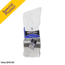 Men's Crew Socks 10-13 White, 3 ct (12 Pack)