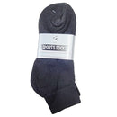Socks Ankle 9-11 Black, 3 ct (12 Pack)