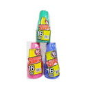 Cool Party Cups, Plastic Cups 16 ct 4 Assorted Colors, 16 oz (48 Pack)