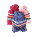 Ladies Beanie Knitted With Stripes Assorted (12 Pack)