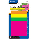 Bazic, Stick On Notes 40 Sheets Neon, 4 ct (24 Pack)