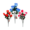 Rose Bouquet 6 Heads Assorted Colors (24 Pack)