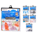 Essential, Shower Curtain 1pc With Hooks Assorted, 1 ct (12 Pack)