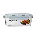 Krystallo, Food Container Glass Gray Lid, 54.11 oz (12 Pack)