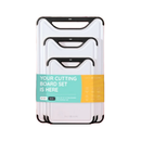 Cutting Board Plastic B-W Assorted Size, 3 ct (8 Pack)