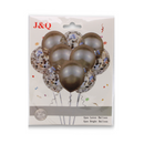 Balloons Silver White With Ribbon, 10 ct (12 Pack)