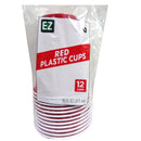 EZ, Plastic Cups 12 ct Red, 16 oz (48 Pack)