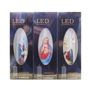 Candle Religious Flameless LED Assorted, 7 in (24 Pack)