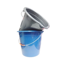 Bucket Plastic Metal Handle Assorted Colors, 9 in (24 Pack)