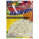 Balloons 10 ct White Metallic, 12 in (12 Pack)