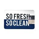 Bath Mat Soft Foam Blue & White 18x30 (10 Pack)