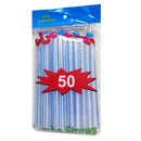 Straws Jumbo 50pc Plastic, 50 ct (48 Pack)
