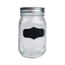 Mason Jar with Lid & Black Decal, 15 oz (12 Pack)