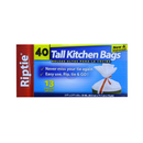 Riptie, Riptie, Tall Kitchen Bags 40 ct Rip, 13 gal (12 Pack)