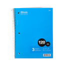 Notebook 3 Subjects Wide Ruled Spiral Assorted, 120 ct (24 Pack)