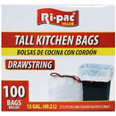 Ri-Pac, Tall Kitchen Bags 100 ct, 13 gal (4 Pack)