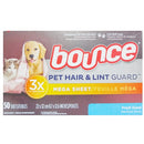 Bounce, Dryer Sheets 3X Pet Hair-Lint, 50 ct (6 Pack)