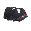 Men's Beanie Black With Stripes (12 Pack)