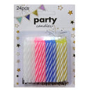 Party Birthday Candles Assorted Colors, 24 ct (24 Pack)