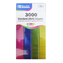 Bazic, Staples Standard Assorted Colors, 3000 ct (24 Pack)