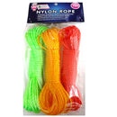 Clothes Rope Nylon Assorted Colors, 10 m (12 Pack)